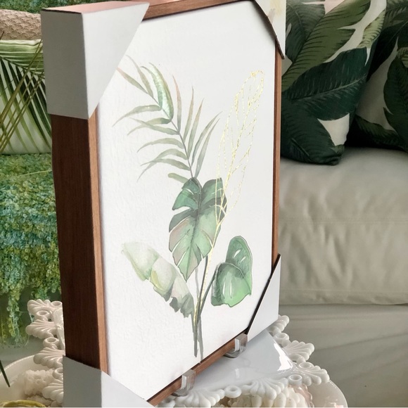 NEW! Tropical Monstera Palm Leaf Watercolor Paper Print - Picture 4 of 6